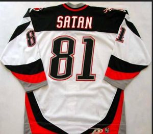 Mannen Jeugd vrouwen Vintage hockey 81 Miroslav Satan 200203 Game Worn Hockeys Jersey Maat S4XL of aangepaste naam numbe4274967