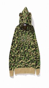 Mannen hoodie met ritssluiting camouflage print batching aap Sweatshirt vest Hoodies Hip Hop Letters Lange Mouw Pluche heren 1141441