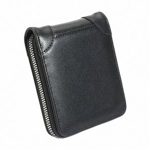 Hommes Zipper Wallet Mey Bag Fi multifonction PU portefeuille en cuir souple porte-carte avec Hasp Coin Pocket Purse multi-cartes G5fx #