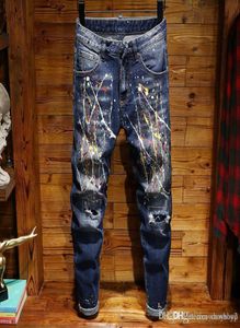 Men039S 2020 Le luxe de concepteur de luxe Jeans Biker Fashion Rock and Roll Revival Highend Square Jeans Terre peinture marque Men039S Jeans9077557