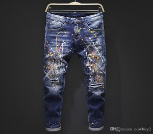 Men039S 2021 Top Luxe Designer Jeans strakke klassieke diesel auto vierkante jeans rock renaissance men039s jeans rock revival bik3914599