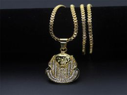 Men039s Joyas africanas Aleación de zinc18K Gold chapado egipcio Collar colgante de la caja de la caja de la caja de la caja 30quot Hip Hop8393438
