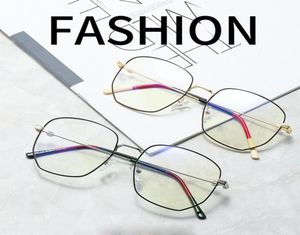 Mode pour hommes et femmes pour éliminer la lumière bleue, lunettes de soleil plates, monture polygonale en métal, faire du shopping, nonmyo9712987