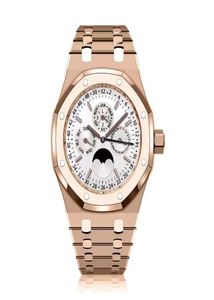 Men039s Automatique mécanique Luxury Royal Requin Brand Oak Strap Rose Gold en acier inoxydable Calendrier 26574STOO1220S7495317