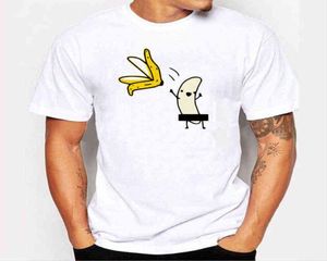 MEN039S BANANA DISROBE GRAPPIGE Design Print T -shirt Zomer Humor Grap Hipster T -shirt Wit Casual T Shirts Outfits Streetwear G25685546