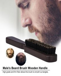 Men039s Cepillo de barba Peine de bigote de madera Cepillo de afeitar de vello facial masculino para limpieza de salón de barbería 4016553