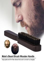 Men039s Brosse à barbe en bois moustache peigne mâle de rasage des poils pour le visage pour le nettoyage du salon de coiffeur 7715079