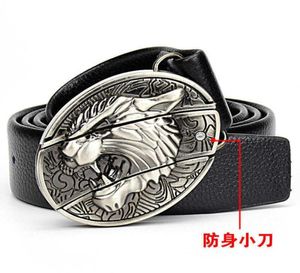 Men039S Belt Fashion Leather Punk Jeans Personality Belt Outdoor Self Defense mes Smooth Buckle Belts8650998