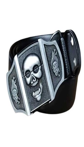 Men039s Cinturón con calavera dorada más ligera Cinturón más ligero Hebilla de metal encendedores Kerosene Cinturón más ligero para hombres Regalo J01215240001