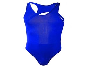 Men039 Shapers de corps sous-mérite bodys Sexy Men sous-vêtements Stocking For Mens Sleeveles Stretchy Thong Wetlook Leotard Gay3635337