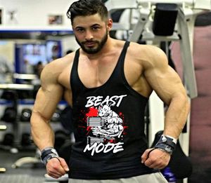 Men039s Cartoon estampado de algodón Fitness Tanks sueltos para niños039 Summer informal Muscle Gym Gym Sleeveless Tshirts8488361