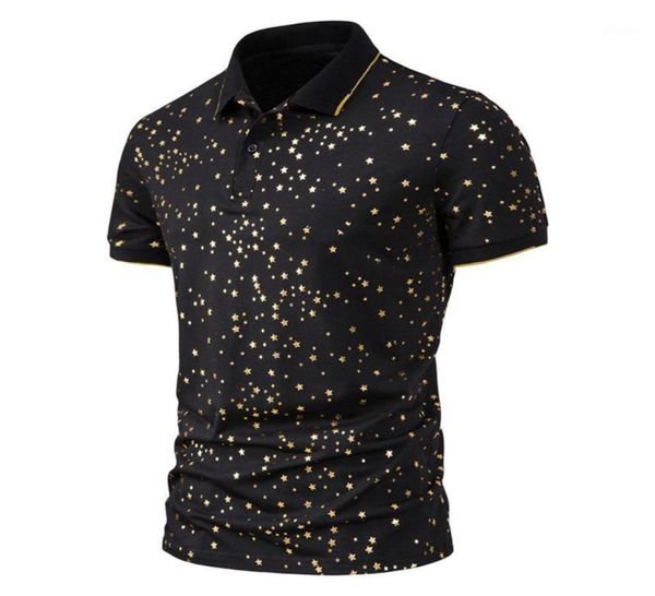 Men039S Shirts décontractés Gold Spot Imprimé Black Shirt Elem Slim Fit Short Mens Haby Party Mariage Club Social Chemise Ho7385153