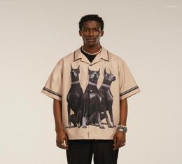 Men039S Casual Shirts Men039S Street Fashion Cool Doberman Dog Print Black Men39s Shirt Short Sleeve Summer 2022 For Men 64629862625