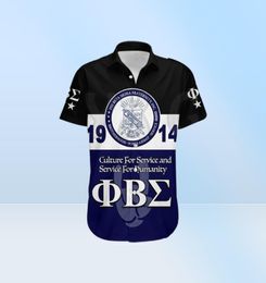 Men039S Shirts décontractés Phi Beta Sigma Hawaiian Shirt Hand Sign Flame 3D partout Men39 imprimé pour femmes39S HARAJUKU UNIS67902475172017