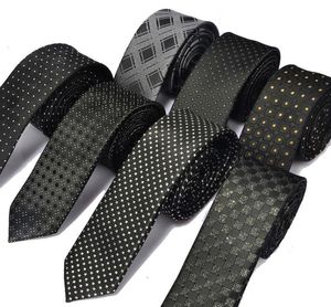 Men039s Corbatas delgadas ocasionales Corbatas de fiesta tejidas de poliéster clásico Puntos a cuadros de moda Corbata de cuello para hombre de negocios de boda Tie9590986