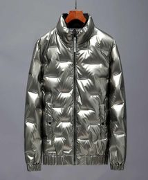 Men039s Down Parkas Blanc Canard Hommes Mode Noir Argent Or Brillant Épais Hiver À Capuche Doudoune Imperméable Mâle Manteau Chaud5159310