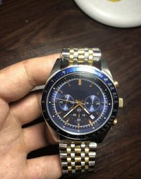 Men039s Fashion Watch Gold 6088 en acier inoxydable étanche Quartz Watch Sixpin série multifonction atmosphère de haute qualité6749908
