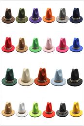 Men039s Fedora chapeau pour gentleman laine église casquette bande large bord plat Jazz chapeaux élégant Trilby Panama Caps1171720