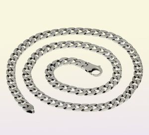 Men039s platte Miami Cubaanse schakelketting 925 sterling zilver 8 mm dik Italië Made5102148