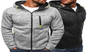 Men039S Fleece Zip Hoodie Mens décontracté mince veste à capuche doublée thermique Sweethirt Zipper Sweet Sweat à manches longues décontractées