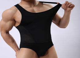 Men039s Body de gymnastique Sexy nouvelle musculation Teddies Teddy Bikini Body maille une pièce costumes Body Suit Shapers3997623
