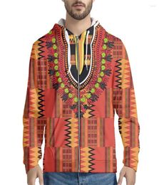 Men039S Hoodies Mens Zip Hoodie Afrikaans Kente druk Soft ademende sweatshirt met capuchon voor tiener herfst Casual Long Sleeve8006738