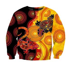 Men039s Hoodies Sweatshirts Aboriginal Inheemse Hagedissen En De Zon 3D Sweatshirt Rits Vrouwen Voor Mannen Trui C5678090