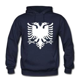 Men039S Hoodies Sweatshirts Albanië Vlag Eagle Men Hoge kwaliteit Pure katoenen Fleece Warm lange mouw Hooded sweatshirt SportsW7694355