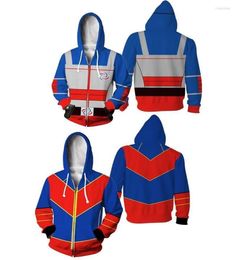 Men039s Sweats à capuche Anime Henry Cosplay Danger Zip Up Sweat à capuche Captain Man 3D imprimé sweat à capuche adulte décontracté Ja5427282