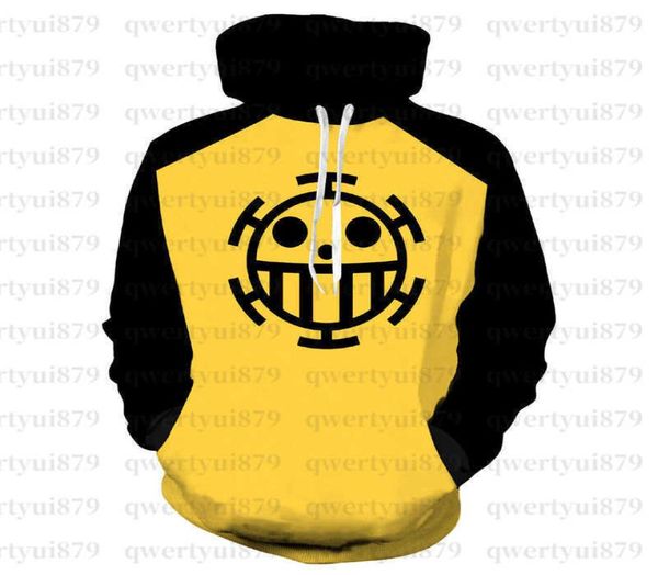 Men039s sudaderas sudaderas con sudadera con capucha 3D sudaderas con capucha 3D Trafalgar L Cosplay Pirates of Heart Sweater Sweater Top4505571