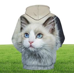 Men039s sudaderas con capucha sudaderas lindas gato chico gato al aire libre 3D impresión suéter suéter de mascotas de moda deportes deportes otoño y 1617058