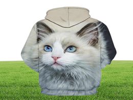 Men039s Sweatshirts Sweatshirts mignon chat fille fille fille extérieure 3D Sweat à sweat à sweatre pour animaux de compagnie Fashion Sports Pullover Automne et1842906