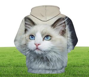 Men039s sudaderas con capucha sudaderas lindas gato niña al aire libre 3D impresión suéter suéter de mascotas estampado de moda deportes otoño otoño y9150390