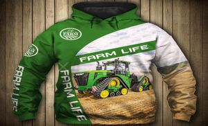 Men039s Hoodies Sweatshirts Farm Life Green Tractor 3d All Print Plus Hoodie Man Femmes Harajuku Outwear Zipper Pullover Sweat686187222173