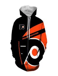 Men039s Hoodies Sweatshirts hockey jersey zip-up hoodie 3d print streetwear heren dames oversize sweatshirts rits mode har7261246