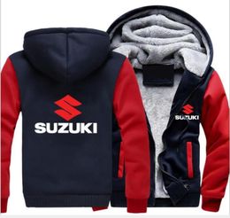 Men039s Hoodies Sweatshirts Hoodie Motorfiets Suzuki Jas Winter Mannen Trui Man Jas Casual Wollen Voering Fleece4606131