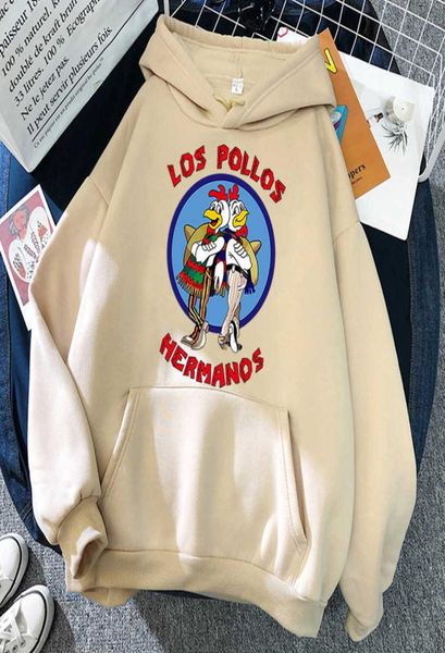 Men039s Sweats à capuche Men039s Sweats à capuche Nouveau Automne Hiver Lettre Imprimer LOS POLLOS Hermanos Mâle Sweats Poulet Brot4574870