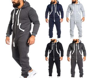 Men039s Sudaderas con capucha Sudaderas para hombre Body Otoño Invierno Color a juego Manga larga Suéter con capucha Cremallera Adulto Onesie Combin7638621