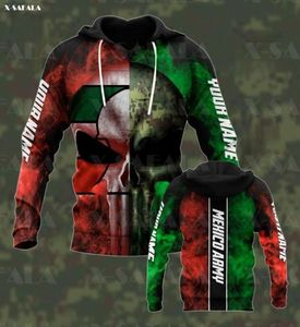 Men039s Sweats à capuche MEXICAN ARMY SKULL Dégradé de couleur Drapeau 3D Imprimer Zipper Sweat à capuche Homme Femme Pull Sweat Hood5241764