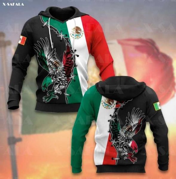 Men039s Sweatshirts Sweatshirts Mexican Eagle Flag 3D Print Zipper Hoodie Man Femme Pullover Sweetshirt Jacket Hooded Jacket Tra4020299