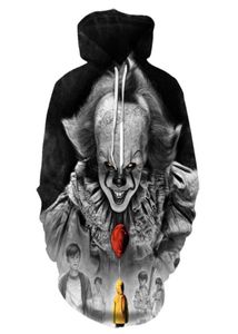 Men039S Hoodies Sweatshirts film Stephen King Itthe Clown Pennywise 3D printen Cosplay Kostuum Men Women Cartoon Halloween 4723074