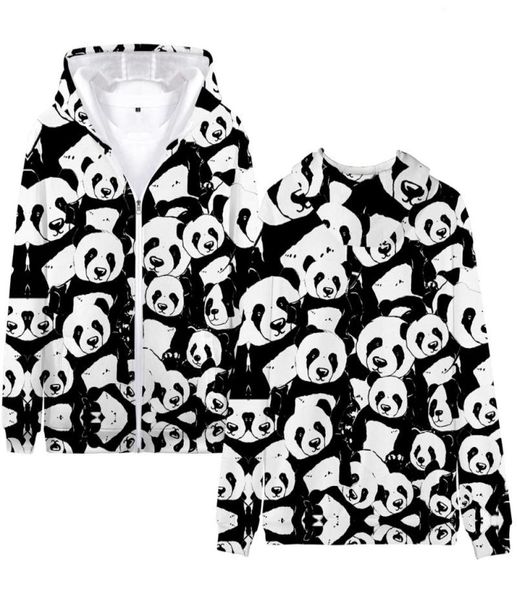 Men039s Sweats à capuche Panda 3D Imprimer Animaux Streetwear Hommes Femmes Mode Surdimensionné Zipper Up Vestes À Capuche Enfants Garçons 1968921