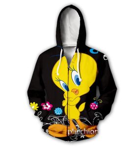 Men039s Hoodies Sweatshirts Phechion Fashion MenWomen039s Tweety Bird 3D Print Casual Rits Jas Hip Hop Tops Sport Zip1957331