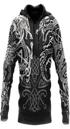 Men039s Situtas Sweatss Refine Viking Symbol Impresión 3D Men European y American Clothed Capicked Boutique P347212409381