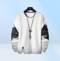 Men039s Sweatshirts Sweatshirts Singleroad Crewneck Sweatshirt Men 2021 Orange Patchwork surdimensionné japonais Hip Hop HO2323641