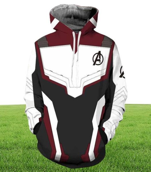 Men039s Sweatshishies Sweins Avenger Endgame Quantum Realm Hoodie Men Femmes Cosplay Zipper Hooded Pullover Mabel 3D imprimé S3527511