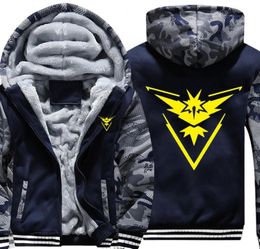 Men039S Hoodies Sweatshirts Us Size hoodie Game Team Valor Mystic Instinct Sweatshirt Camouflage Sleeve Hapleed Navy Blue Coat8785951