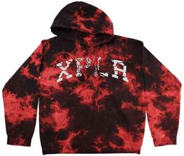 Men039s Sweats à capuche XPLR Shatter Red Tie Dye Sam et Colby Merch Pulls à capuche unisexe Sweat-shirt Pantalon Deux pièces Set8898972