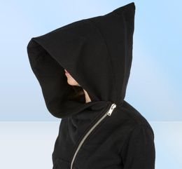 Men039s Sweats à capuche Wizard Hat Oblique Zipper Punk Rock Hiphop Streetwear Style gothique Diagonal Zip Up Black Cloak Veste à capuche Fo2857816