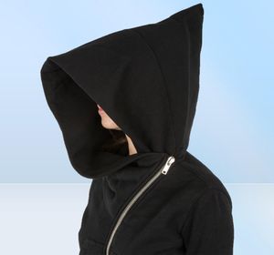 Men039s Sweats à capuche Wizard Hat Oblique Zipper Punk Rock Hiphop Streetwear Style gothique Diagonal Zip Up Black Cloak Veste à capuche Fo8222857